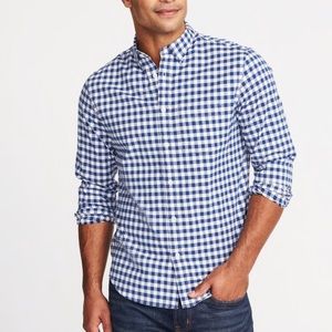 Men’s Navy Blue Gingham Shirt